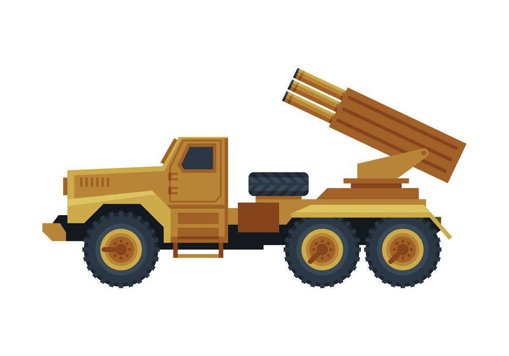 multiple rocket launcher military truck png