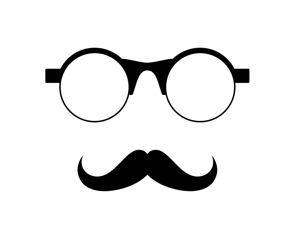 mustache with glasses png transparent