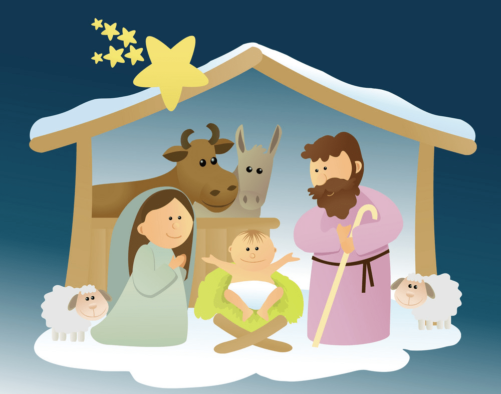 nativity scene with holy family png