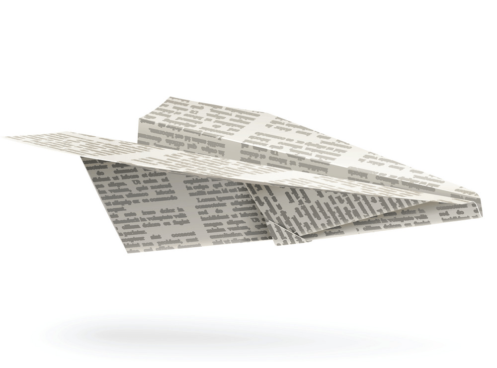 newspaper airplane flying png