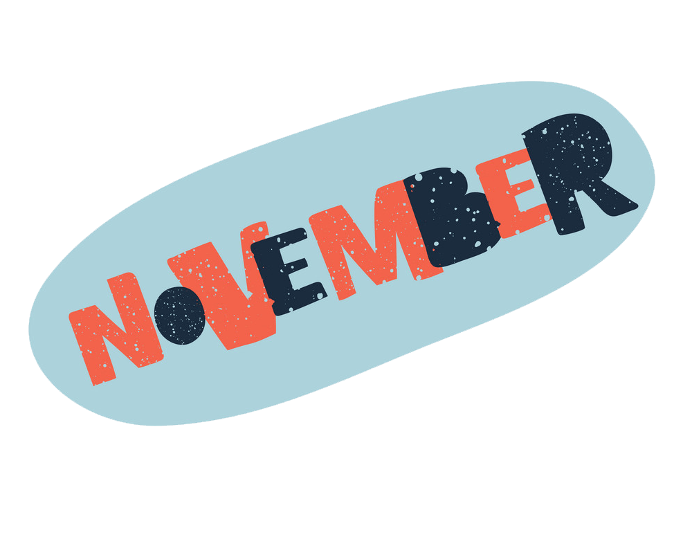 november lettering transparent