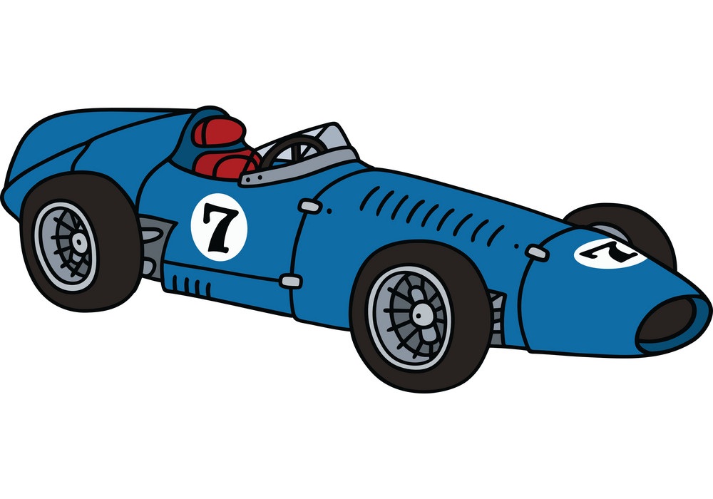 old blue race car