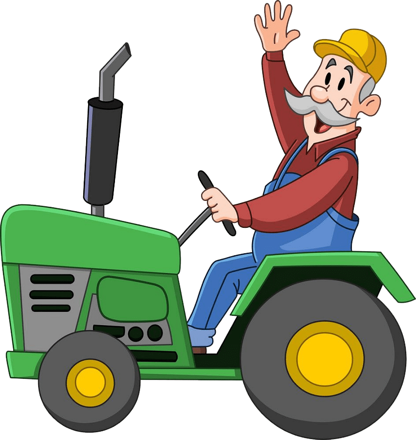 old farmer driving tractor png transparent