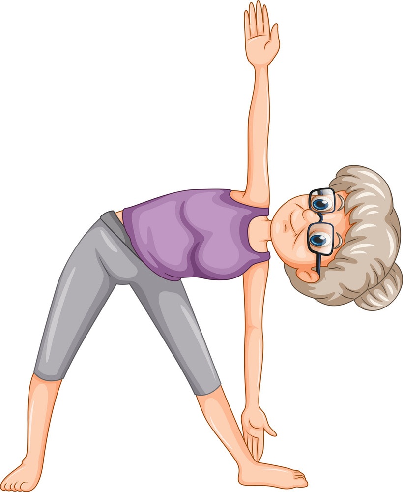 old lady doing yoga