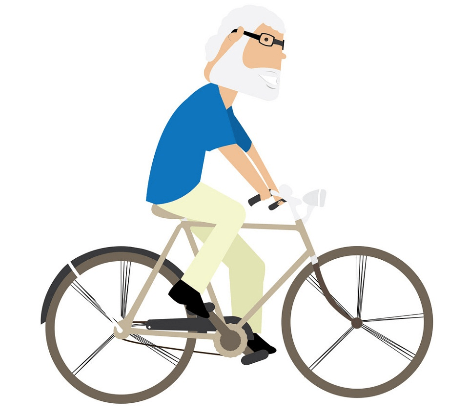 old man riding bicycle png