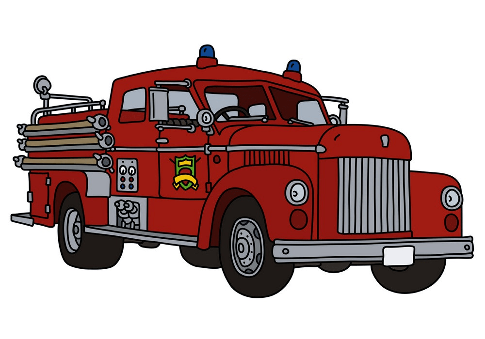 old red fire truck 1 png