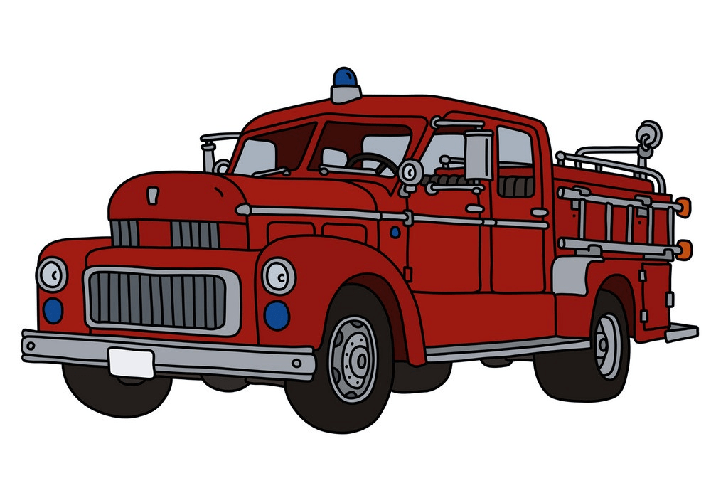 old red fire truck png