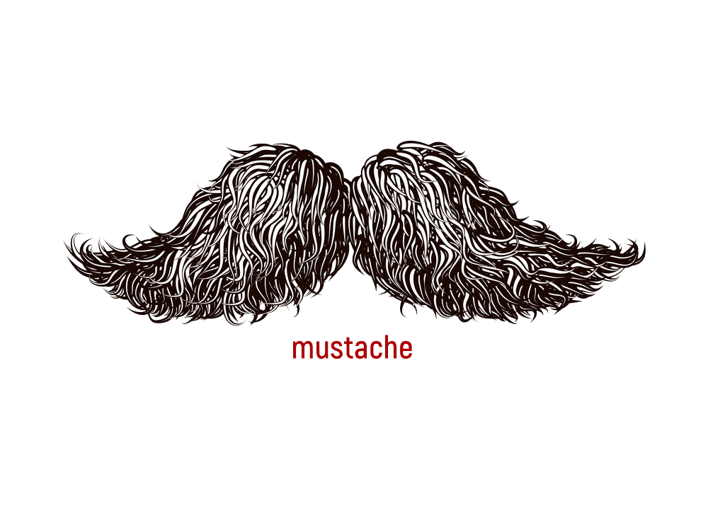 old style mustache png transparent
