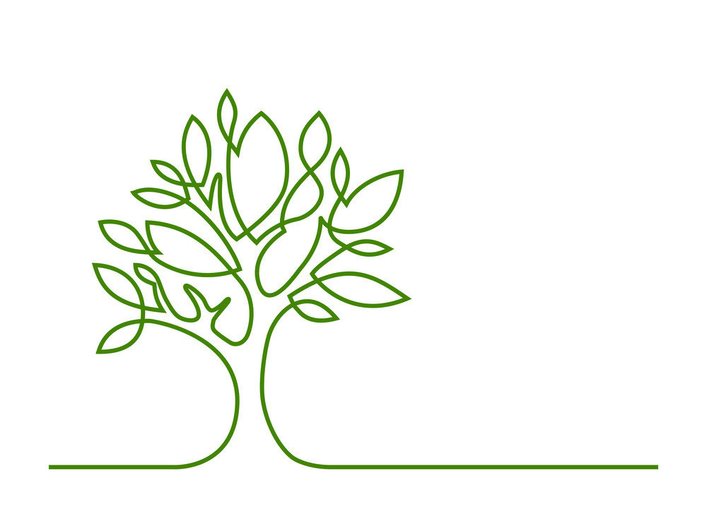 one line green tree png