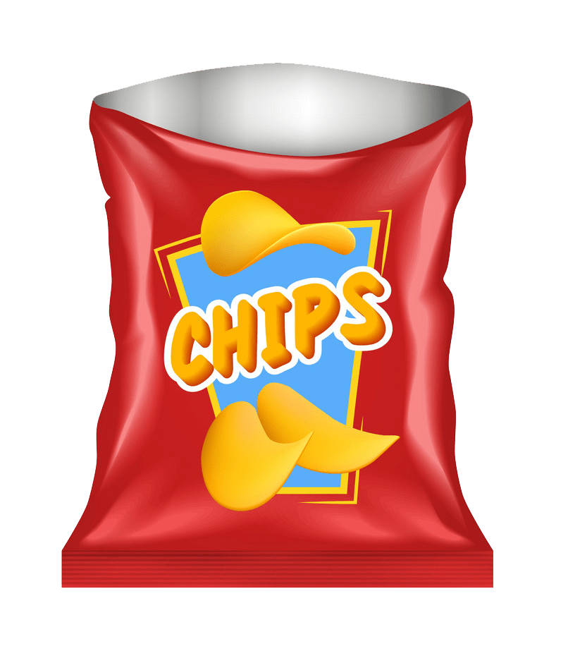 open chips snack package transparent