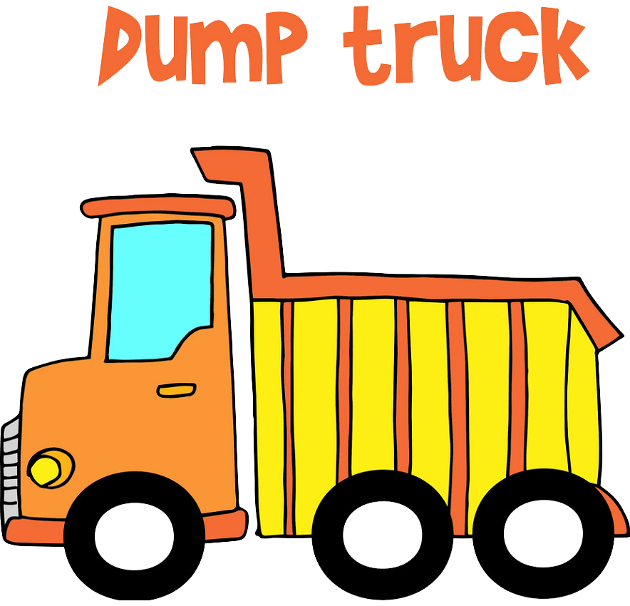 orange cartoon dump truck png transparent
