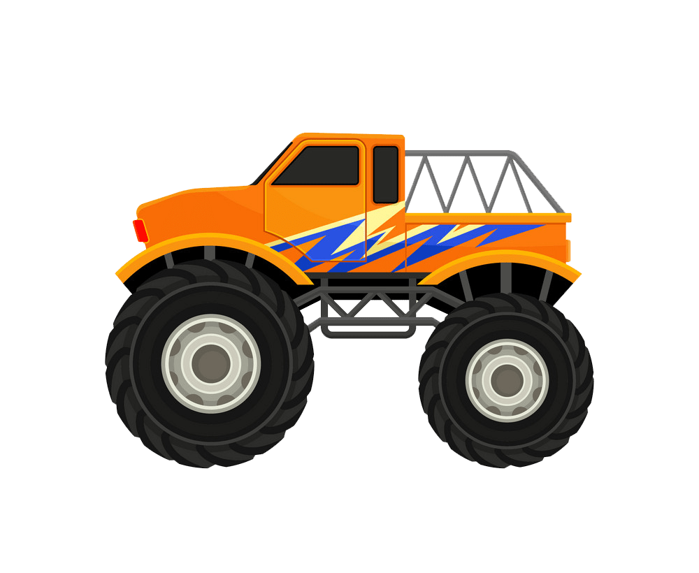 orange monster truck icon png transparent