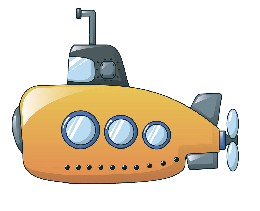 orange submarine png transparent