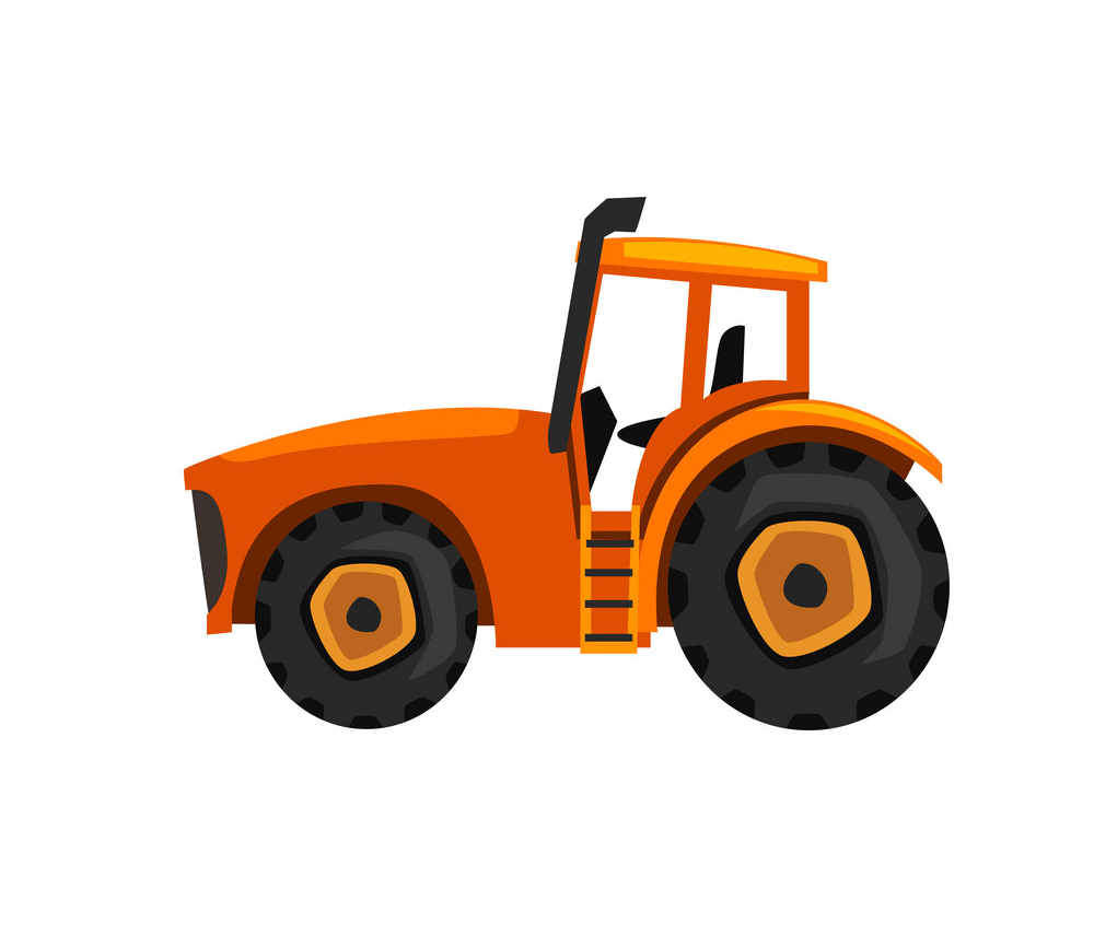 orange tractor icon png