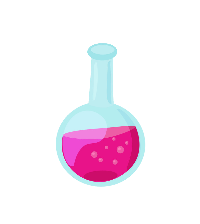 pink liquid in glass beaker png transparent