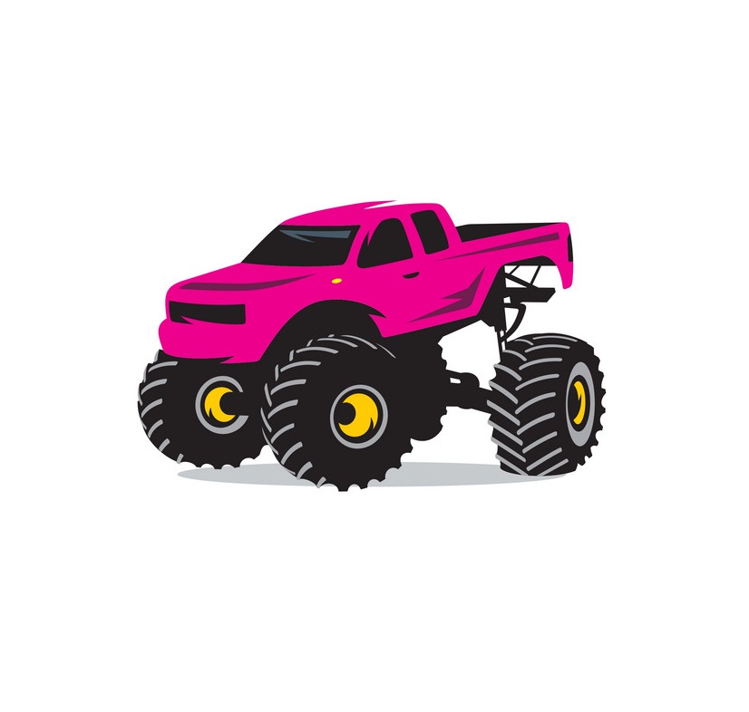 pink monster truck icon