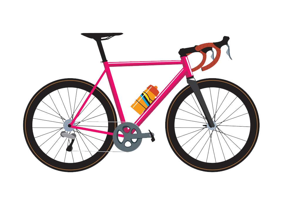 pink road bike png transparent