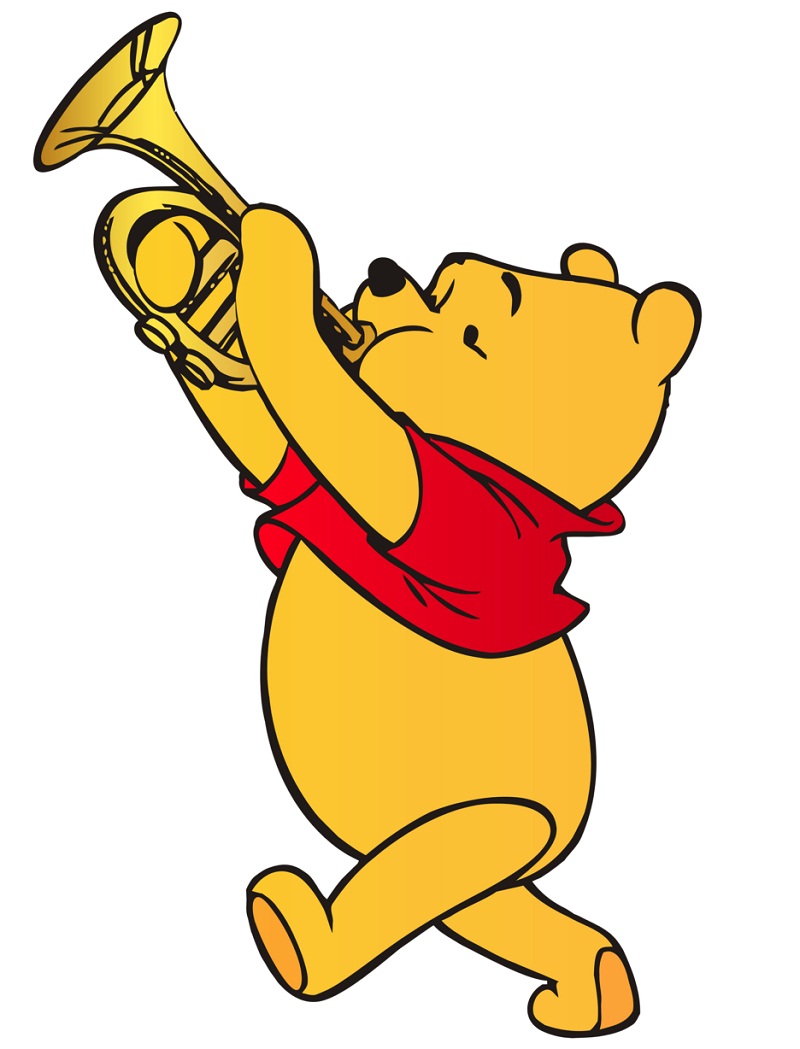 pooh playing trumpet