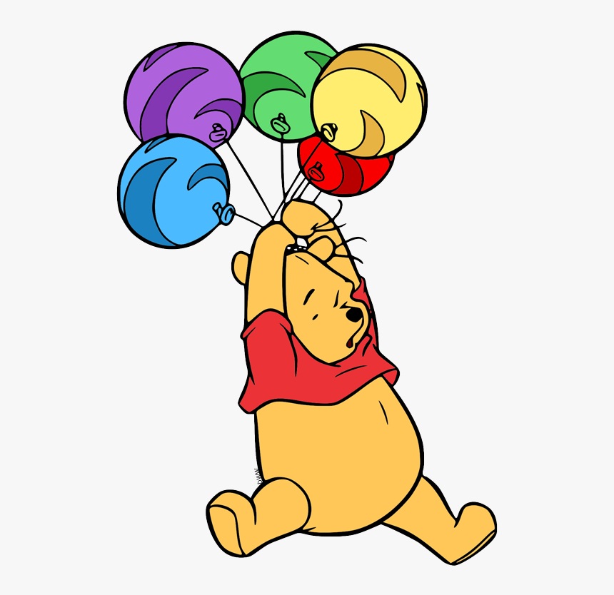 pooh with balloons