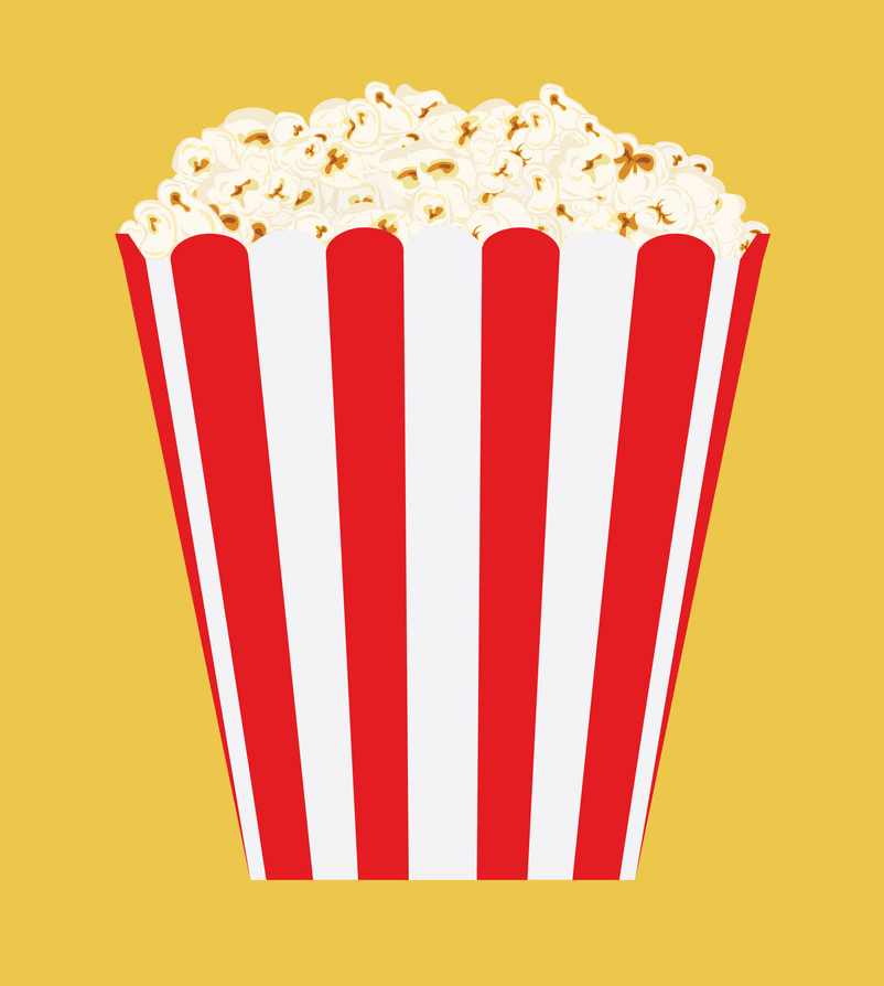 popcorn on yellow background png