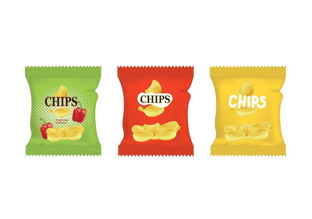 potato chips snack bags transparent