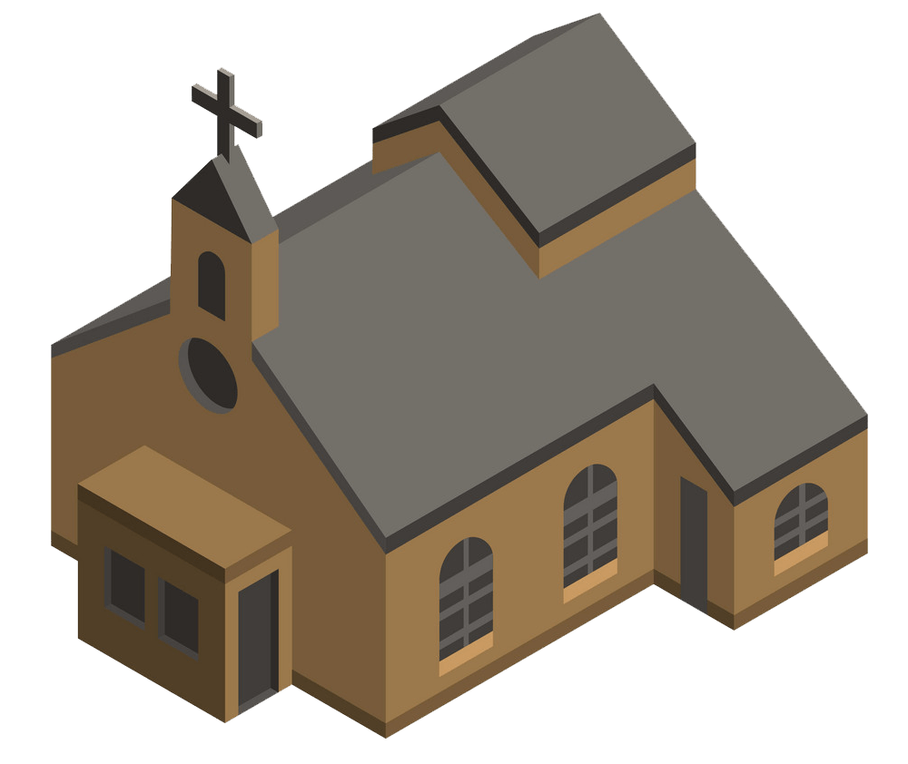 protestant church icon isometric style png transparent