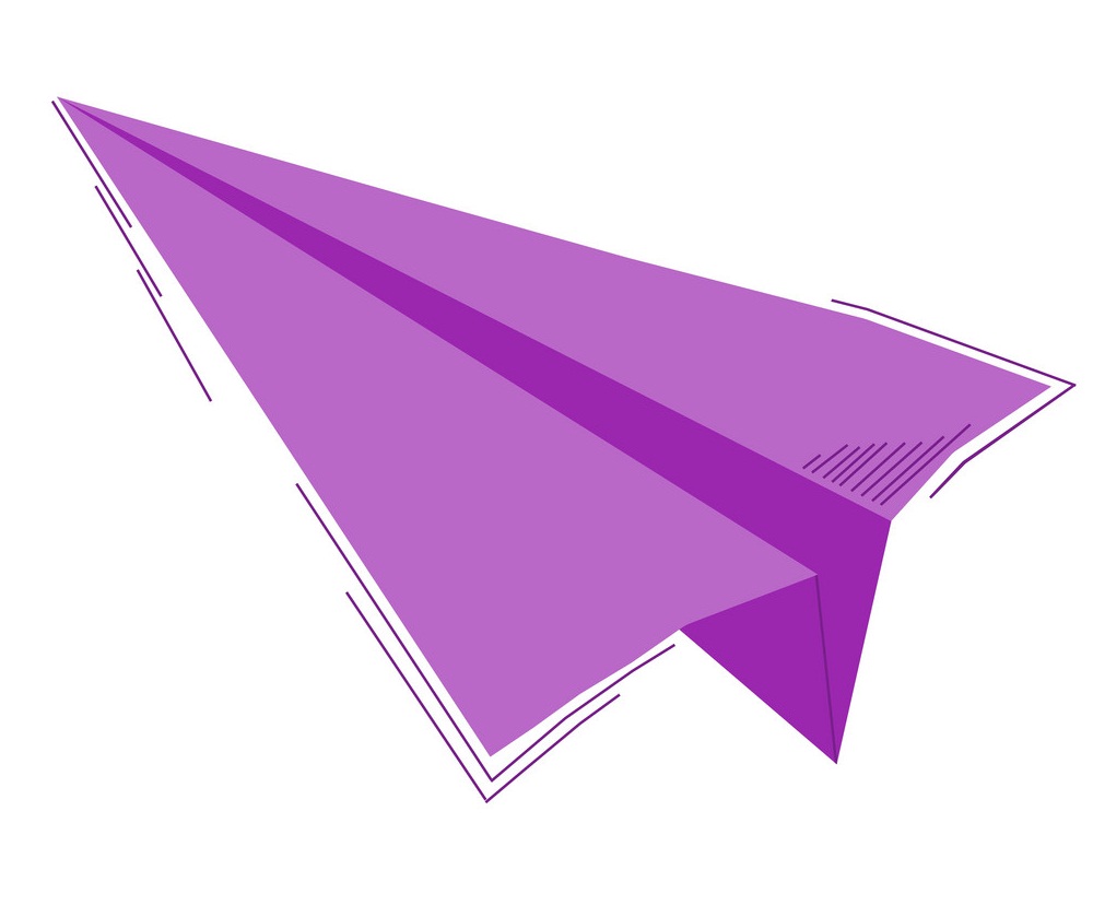 purple paper airplane