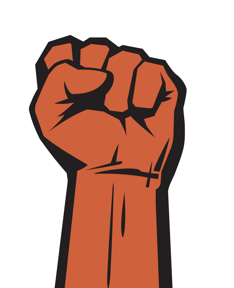 raised hand with clenched fist png transparent