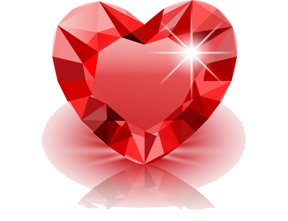 read heart diamond png transparent