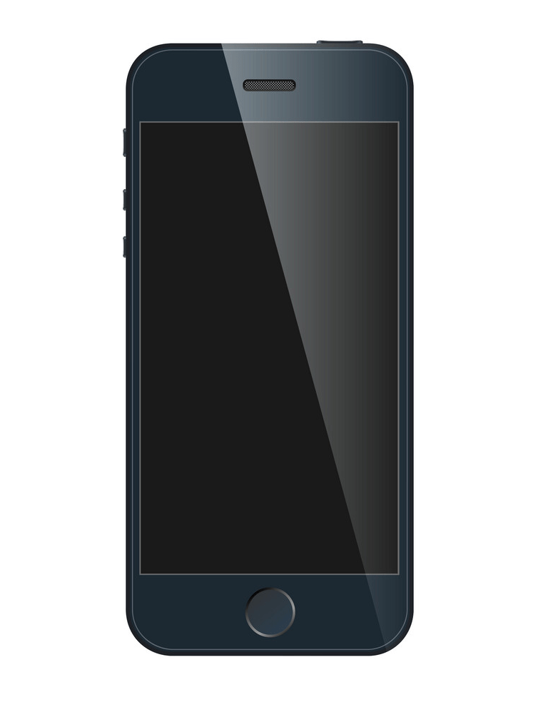 realistic black iphone png