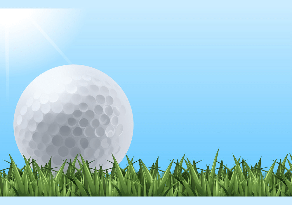 realistic golf ball on grass png