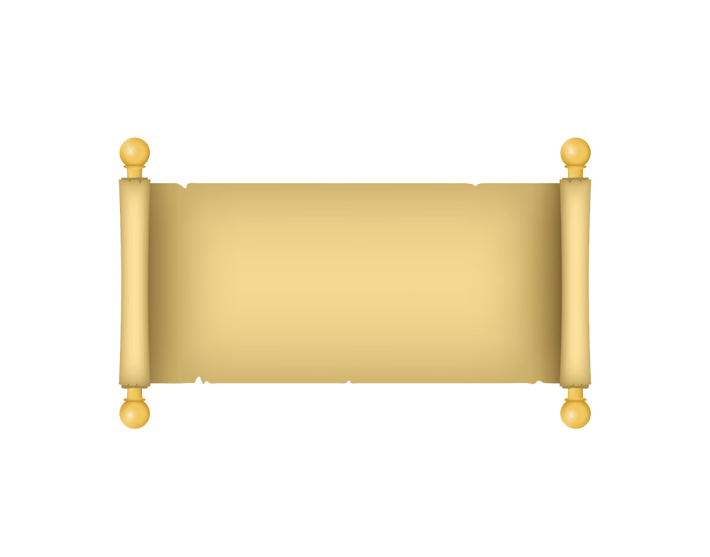 realistic horizontal old paper scroll png transparent
