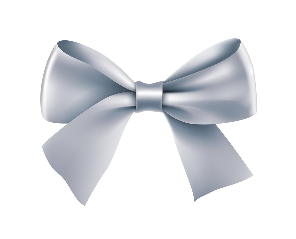 realistic silver bow png