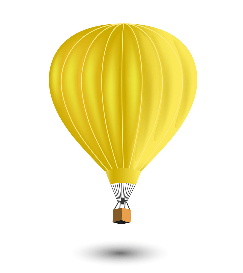 realistic yellow hot air balloon png
