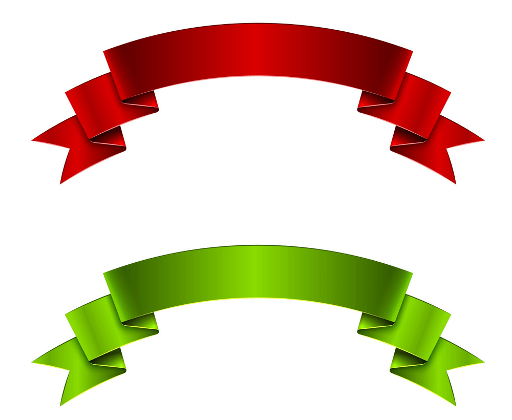 red and green ribbons png
