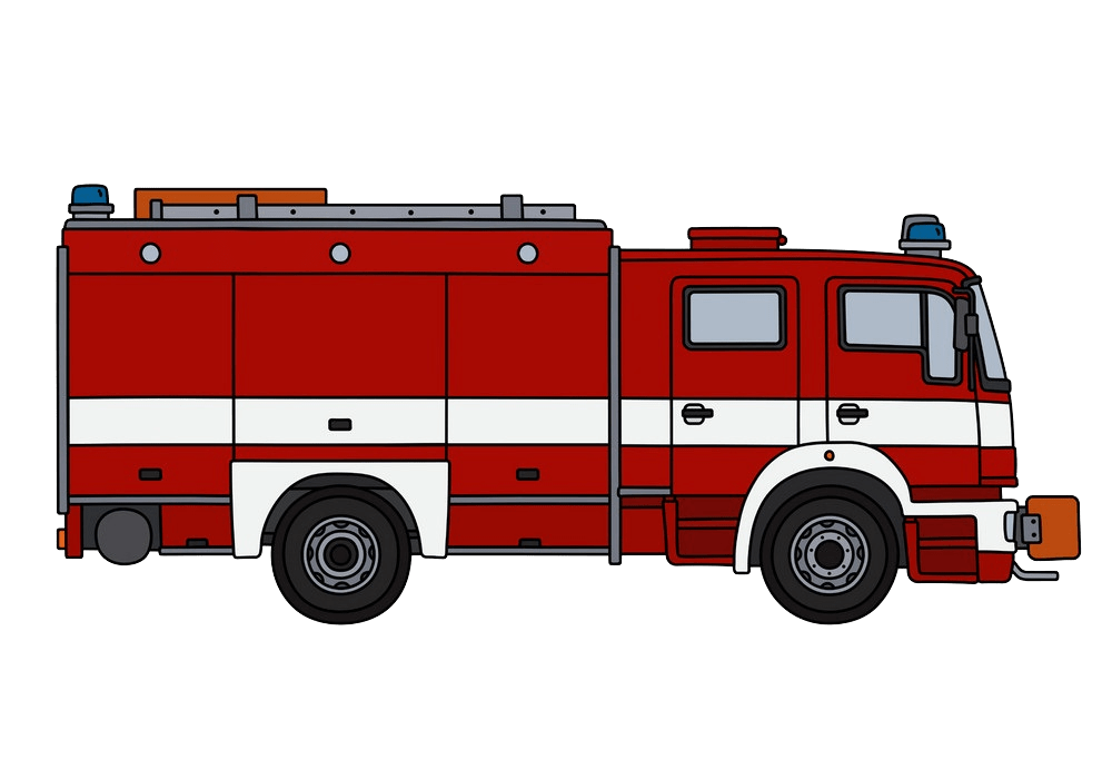 red and white fire truck png transparent