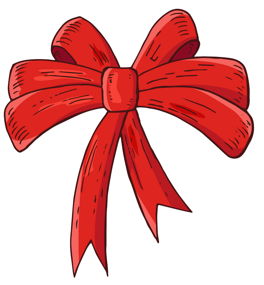 red bow sketch png transparent