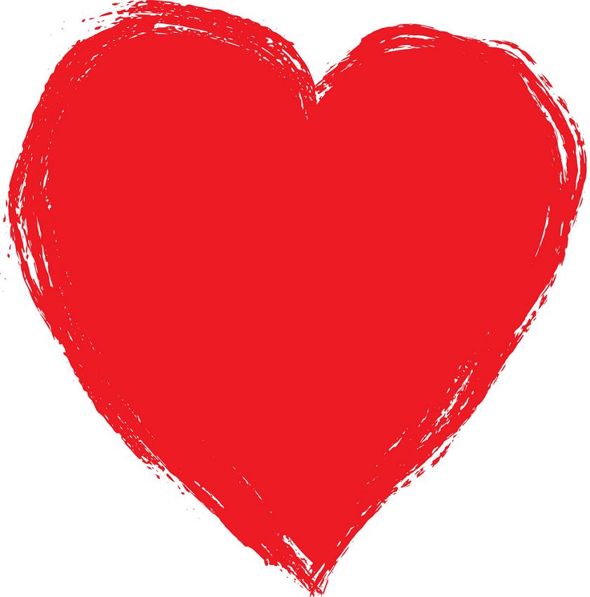 red brush heart png