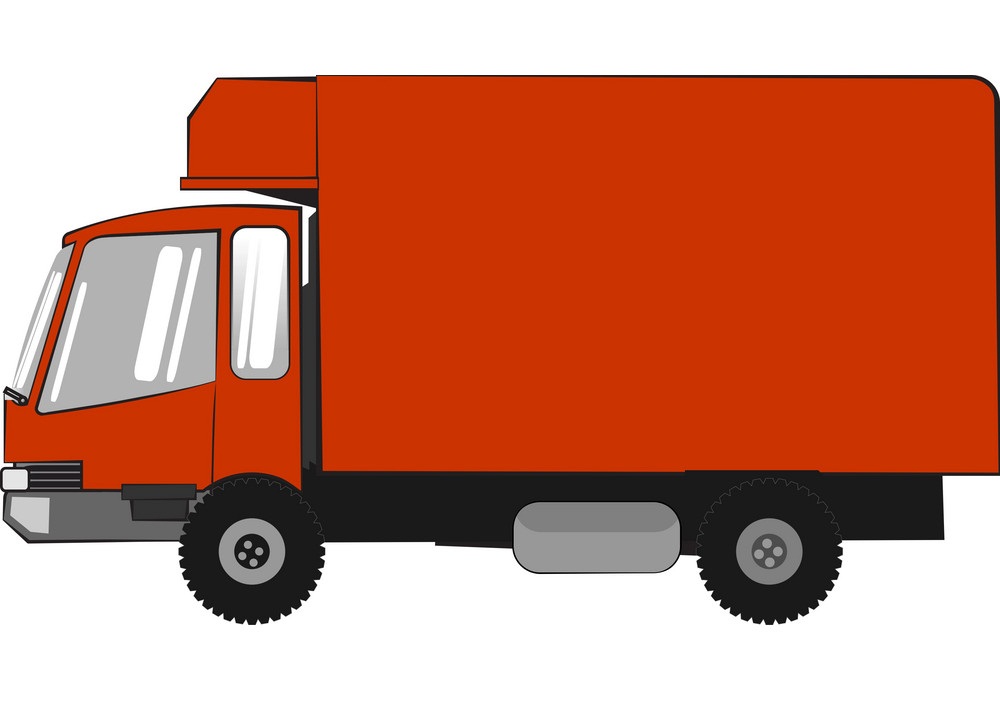 red delivery truck