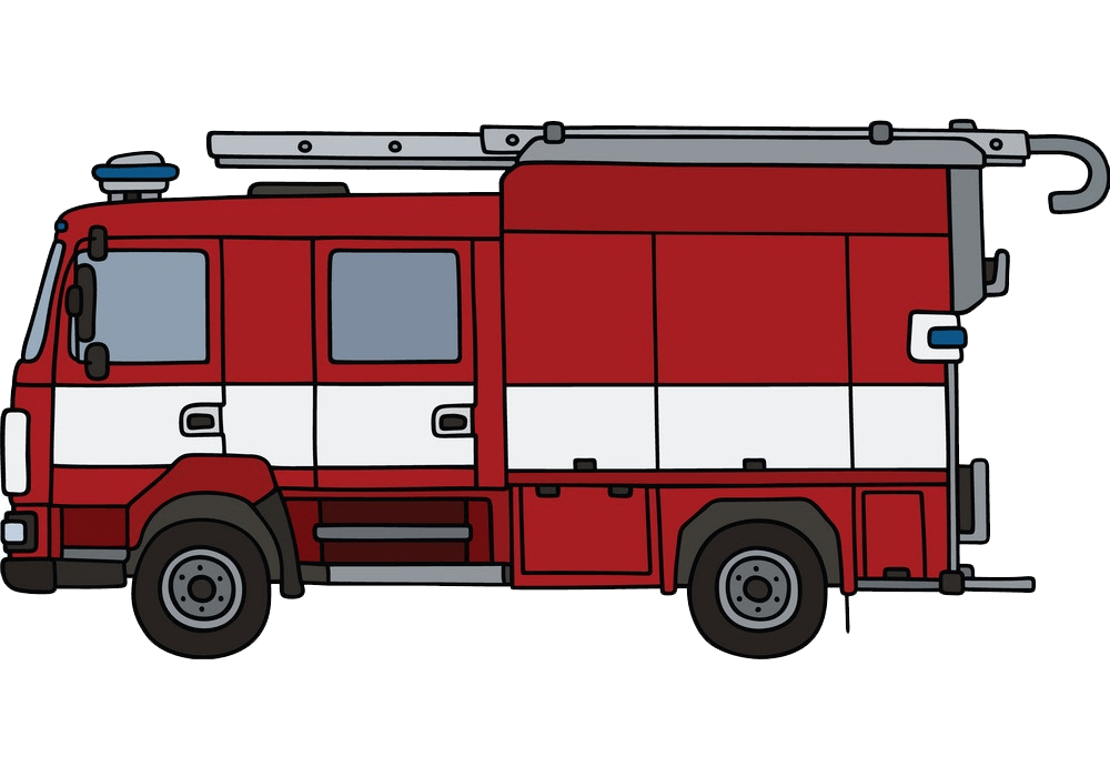 red fire truck png transparent