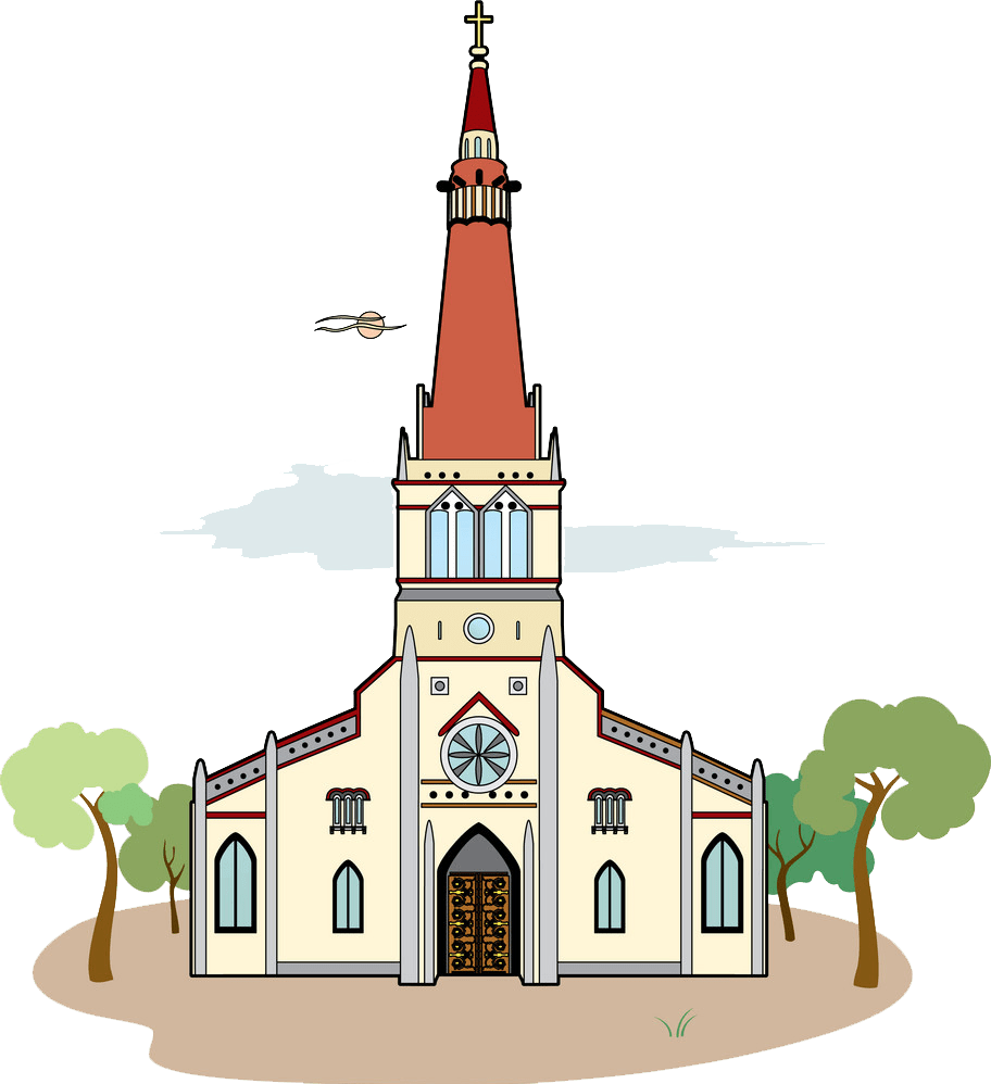 red roof church png transparent