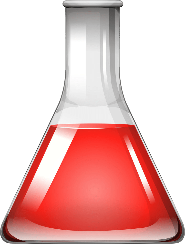 red substance in glass beaker png transparent