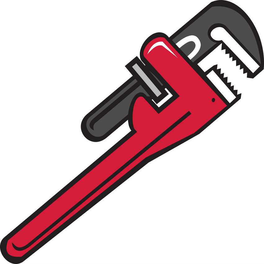 retro pipe wrench png