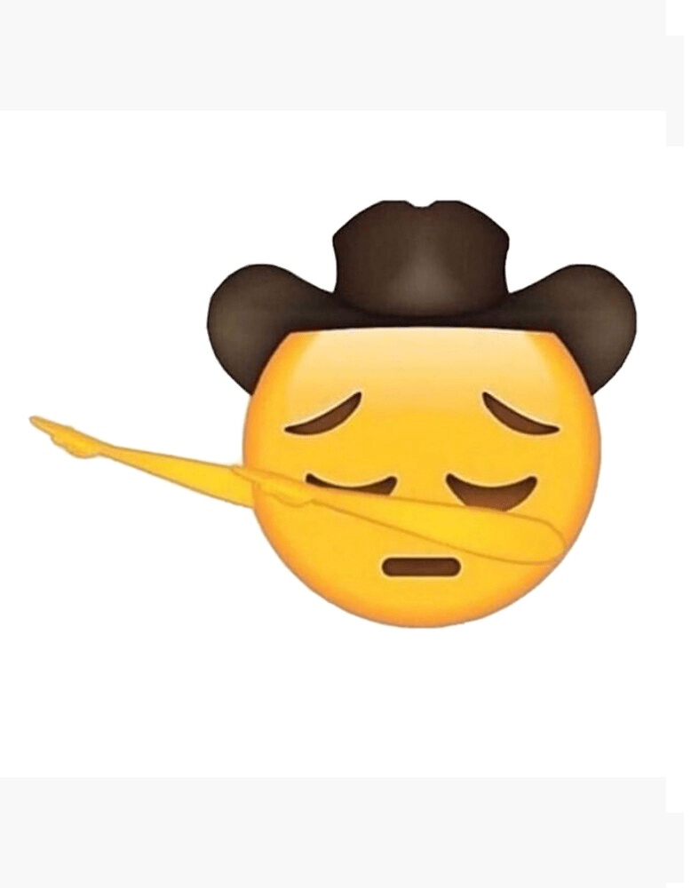 sad cowboy emoji dabbing png