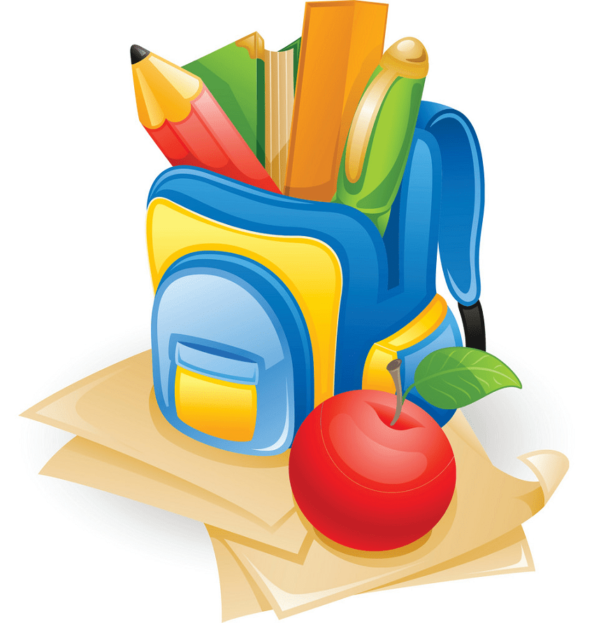 school bag with an apple png