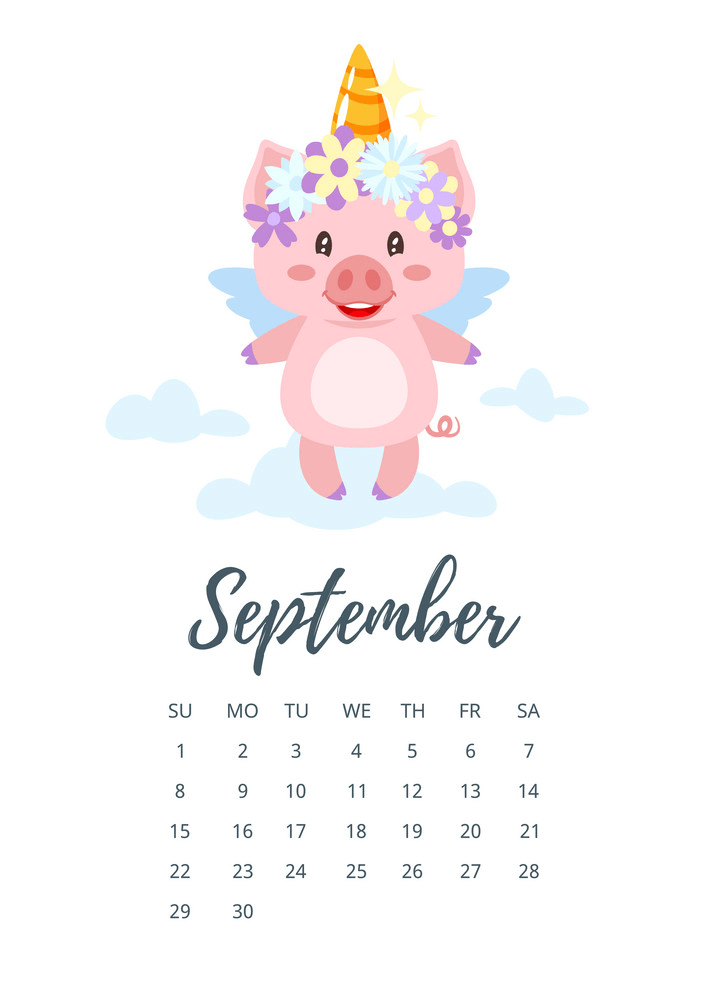september 2019 calendar page png