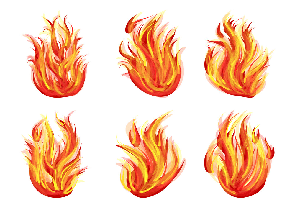 set of flames png