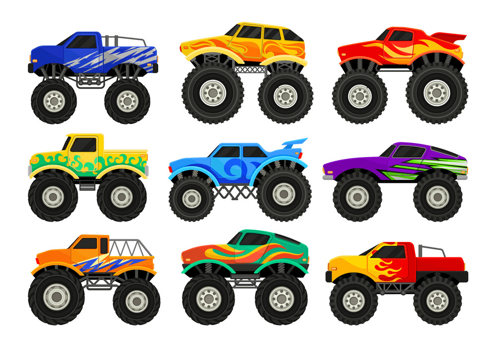 set of monster truck png