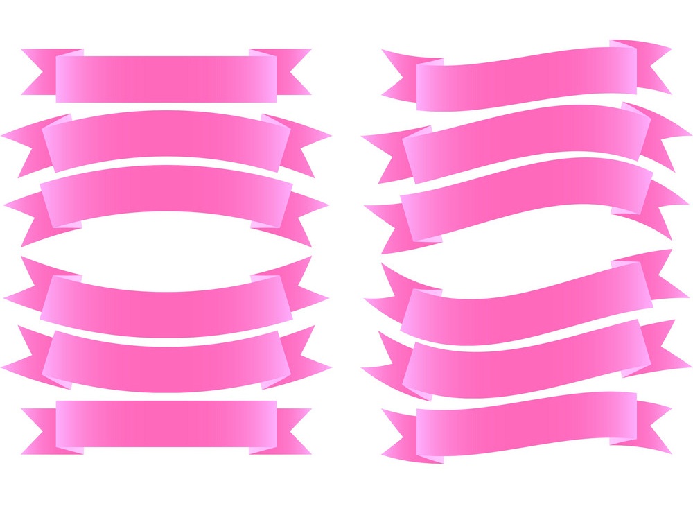 set of pink ribbons