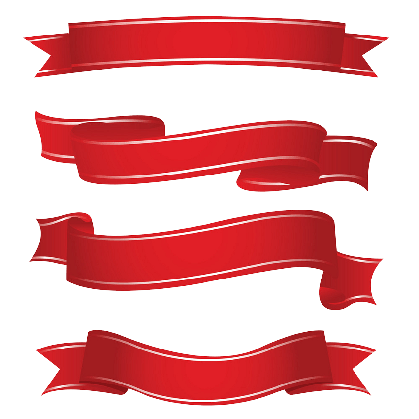 shapes of ribbons png transparent